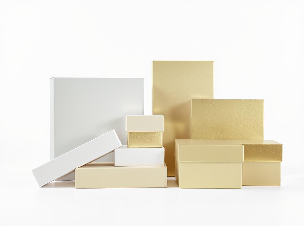 Different types of paper wraps for rigid boxes including art paper, kraft paper, and specialty papers