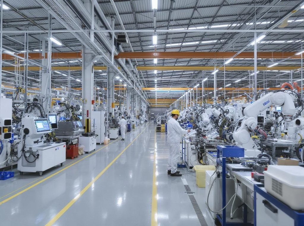 Modern Chinese manufacturing facility with advanced automation and quality control systems