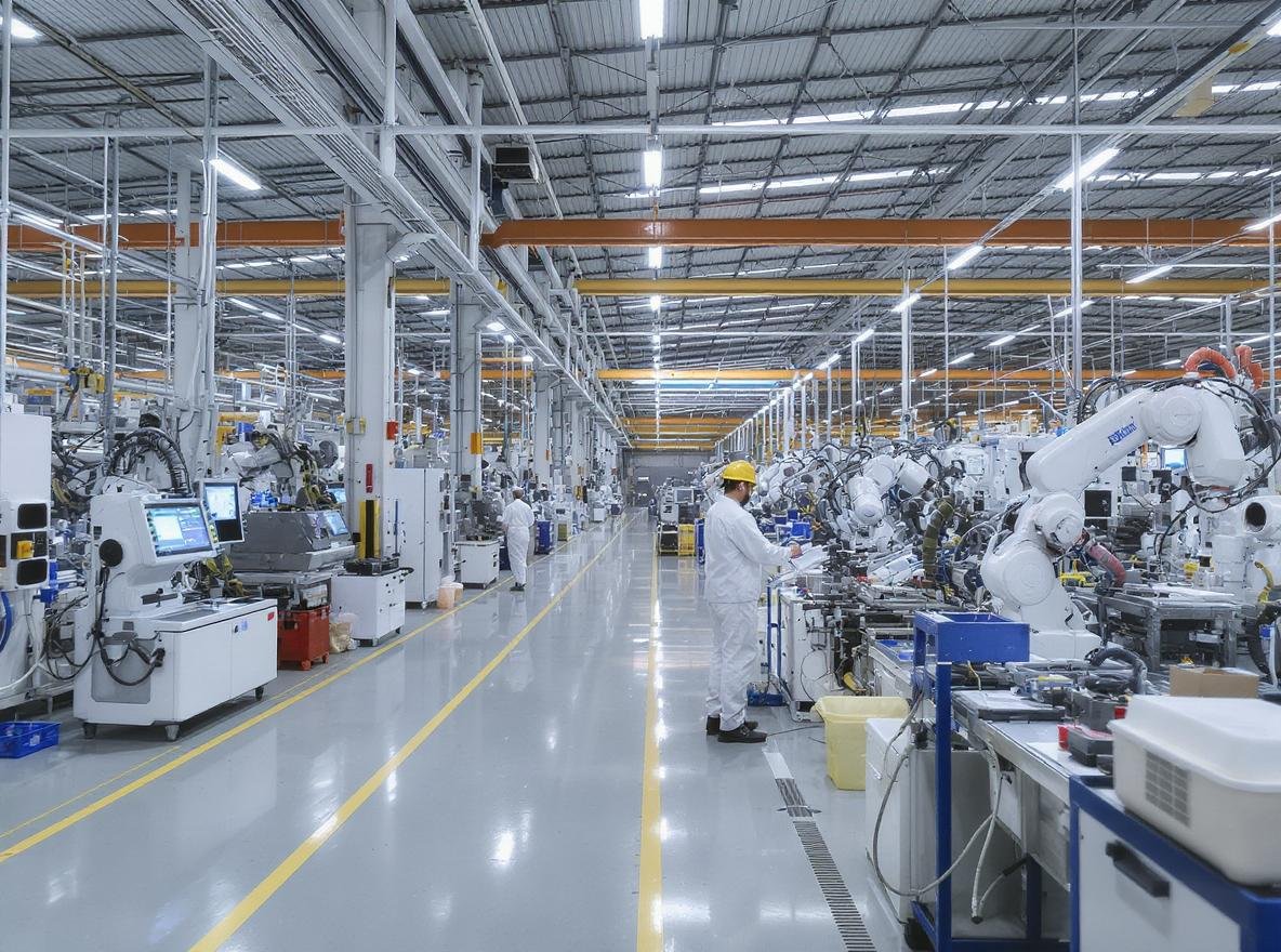 Modern Chinese manufacturing facility with advanced automation and quality control systems