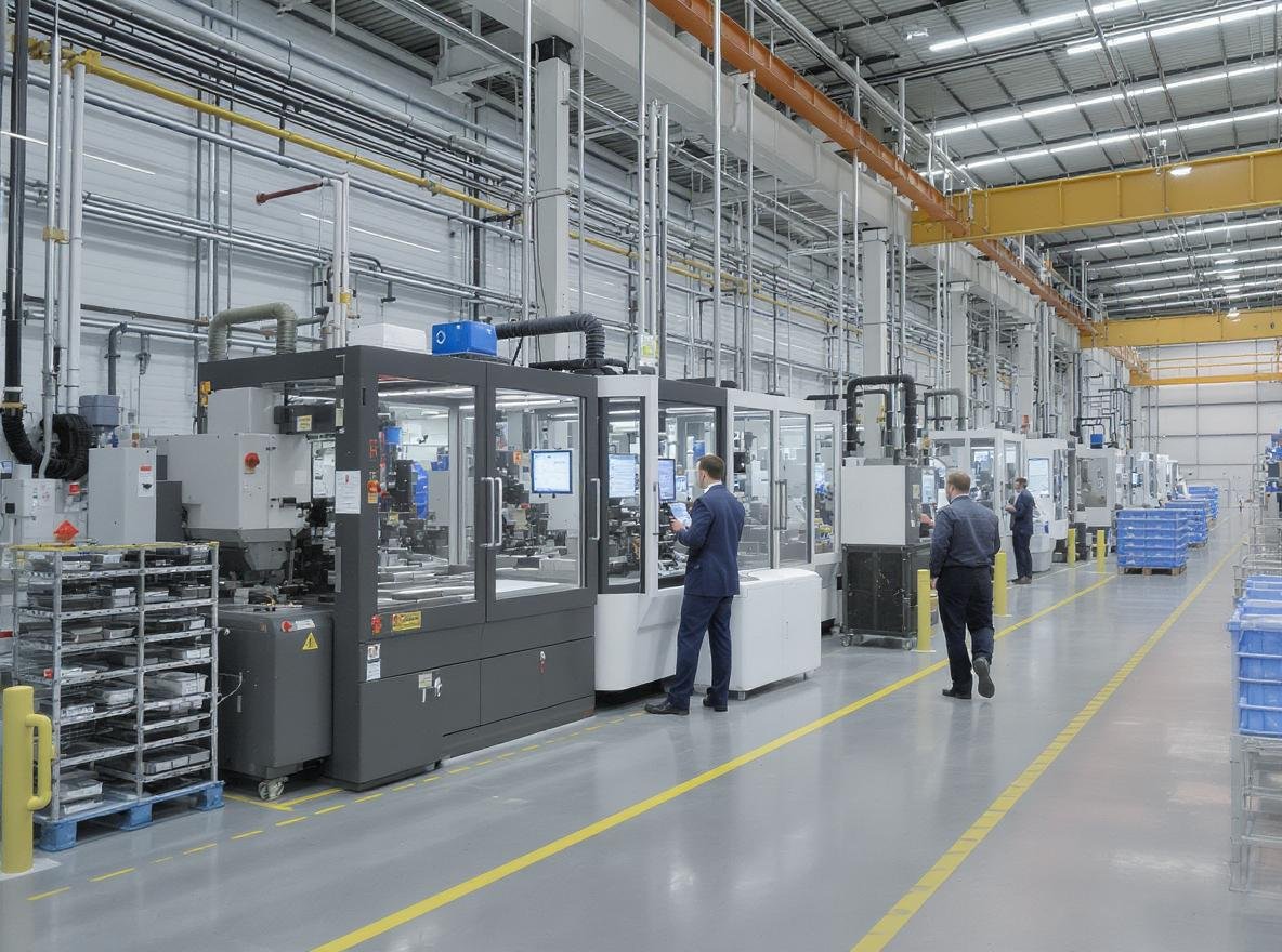 Professional factory audit inspection in modern manufacturing facility