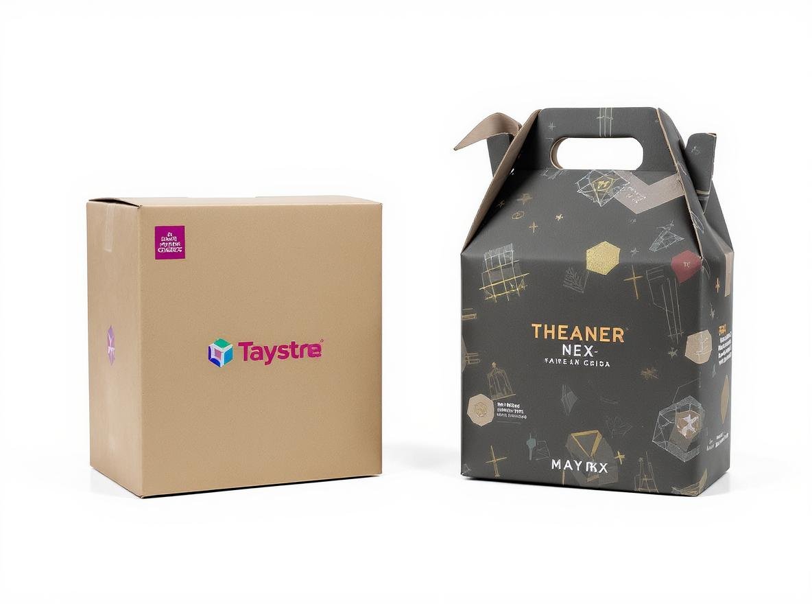 Custom-printed box vs fully custom-made box comparison showing standard printed packaging and premium custom packaging design