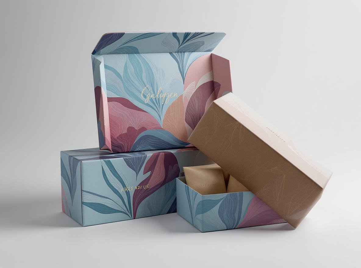 Custom packaging boxes with brand storytelling elements and premium design