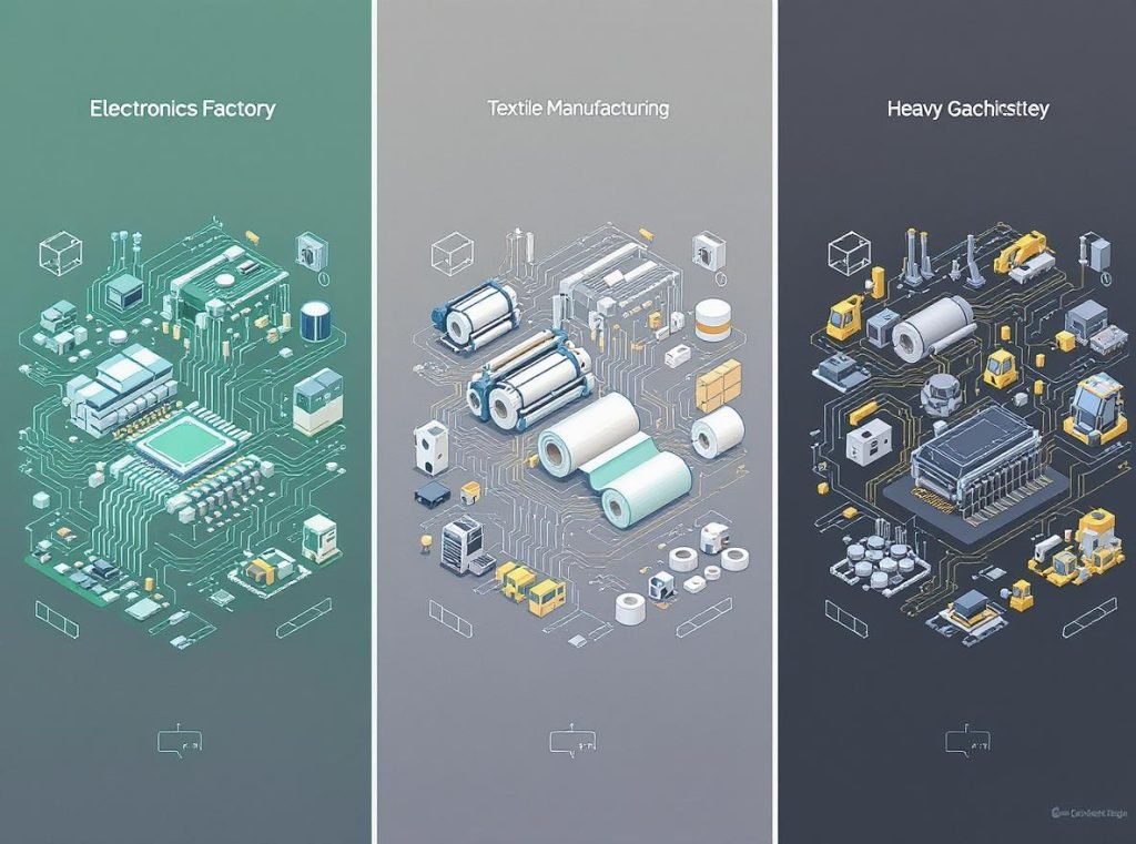 Different industrial specializations across China's major manufacturing regions