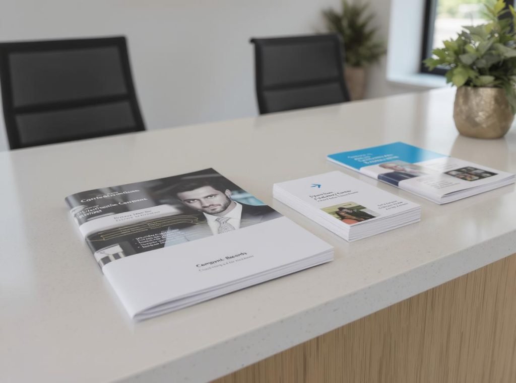 Professional company information materials and corporate branding documents