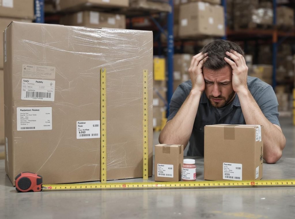 Incorrect cardboard box sizing leading to expensive shipping costs