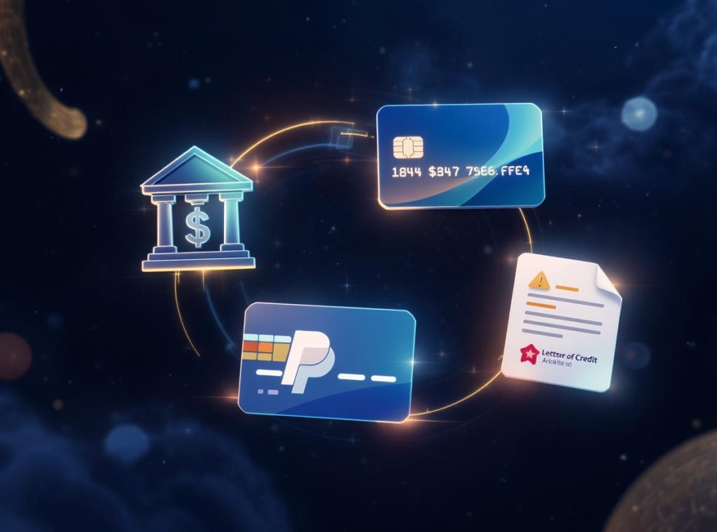 Common payment methods for Chinese suppliers - T/T, PayPal, Letter of Credit