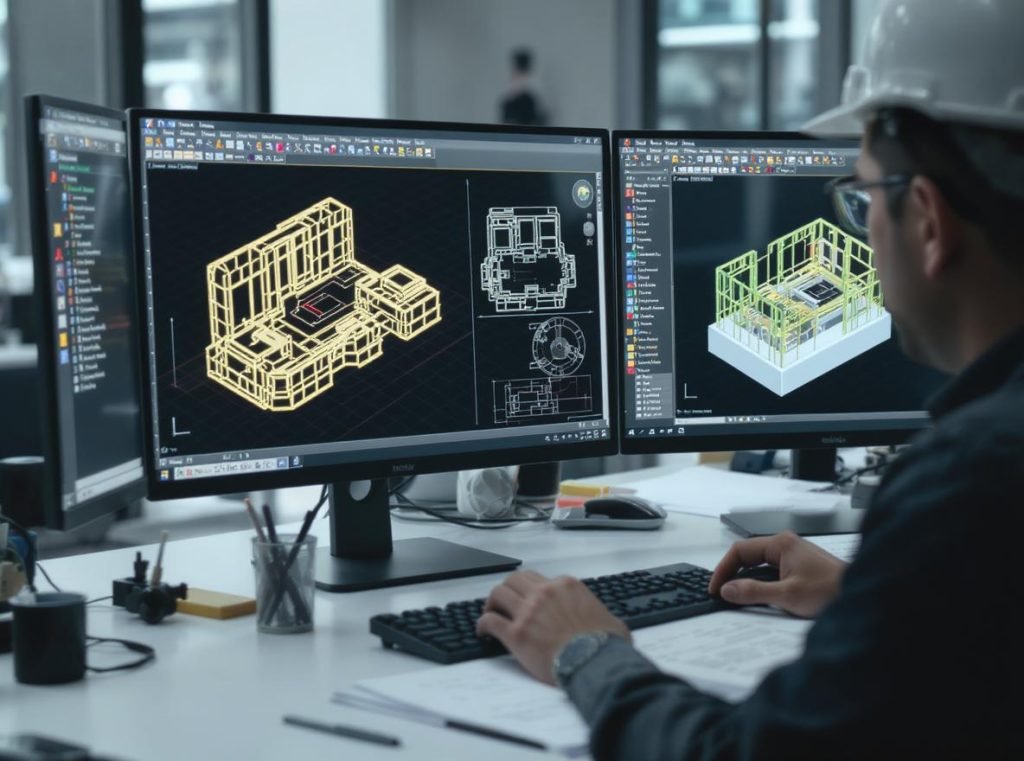 Technical CAD drawings and blueprints for packaging manufacturing specifications