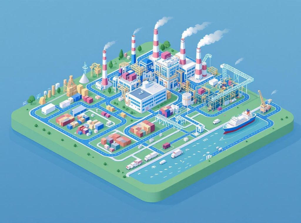 Infographic showing Chinese packaging industry structural advantages and supply chain