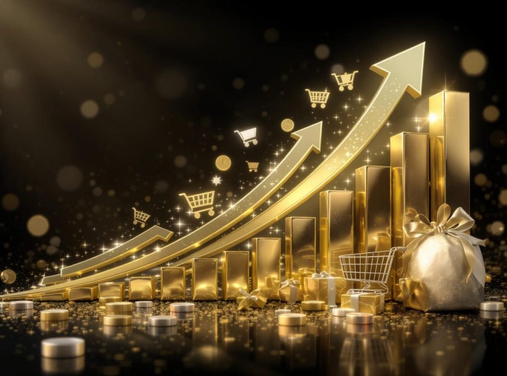 Revenue growth chart showing 10-30% sales increase from premium packaging investment