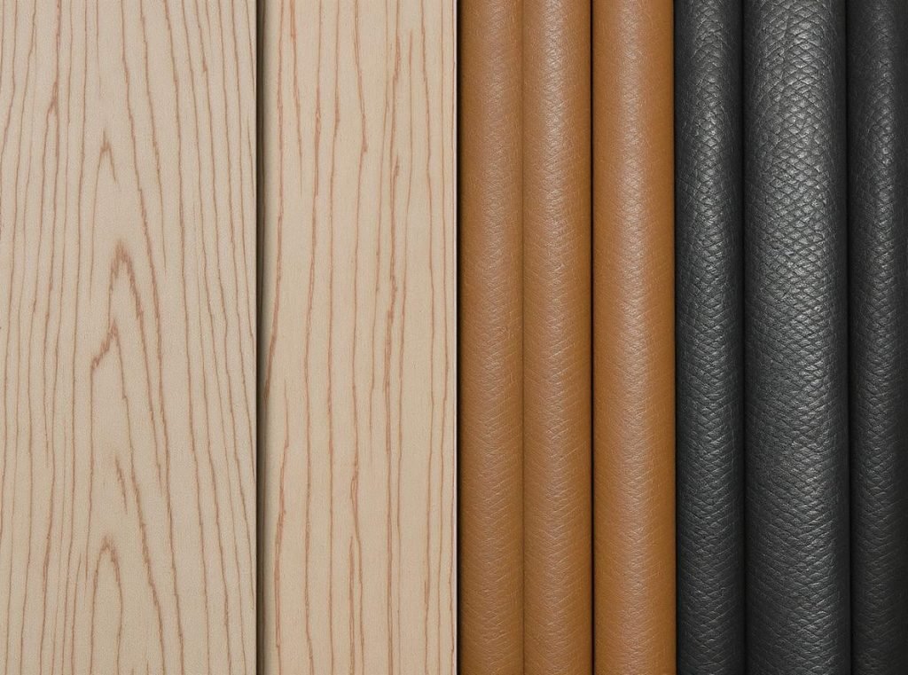 Jewelry box materials comparison showing wood, cardboard, leather, and metal options