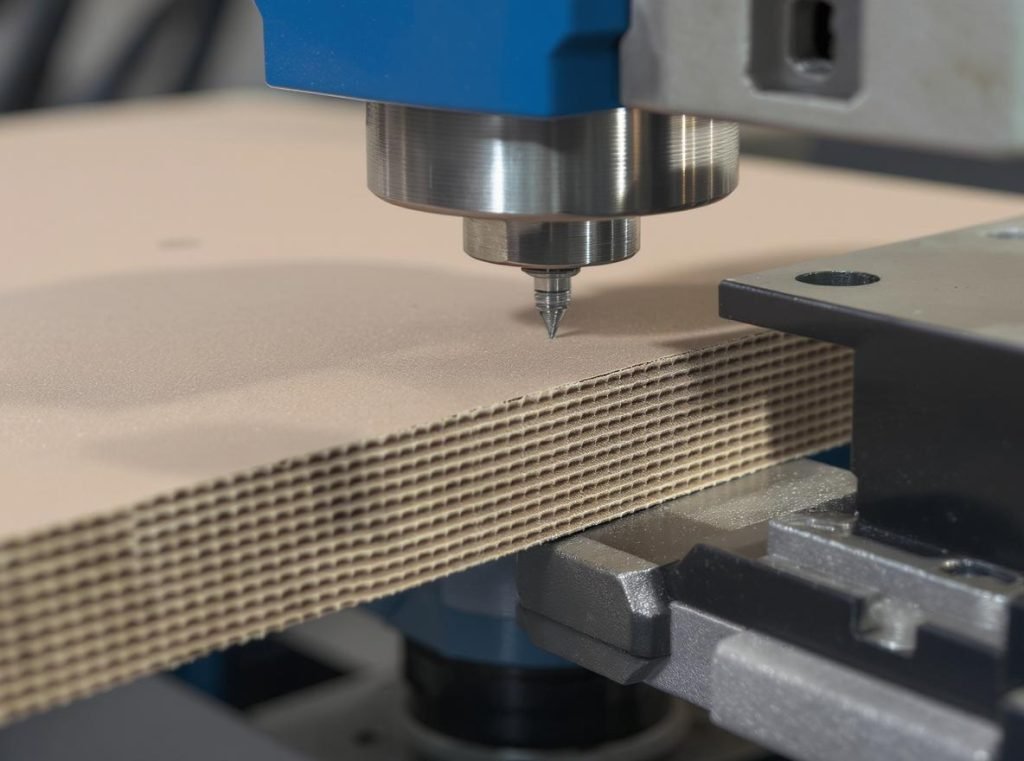 ECT edge crush test measurement corrugated cardboard sample compression testing