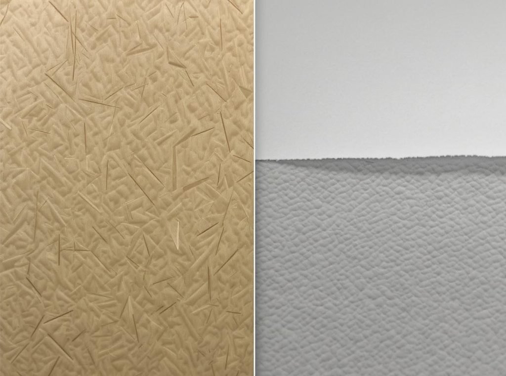 Comparison of kraft paper vs alternative liner materials showing fiber structure differences