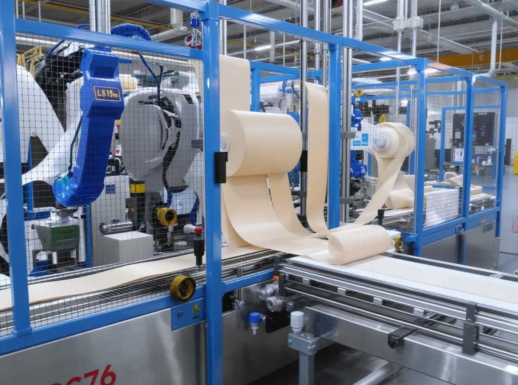 Automated ribbon pull installation machinery for rigid box manufacturing