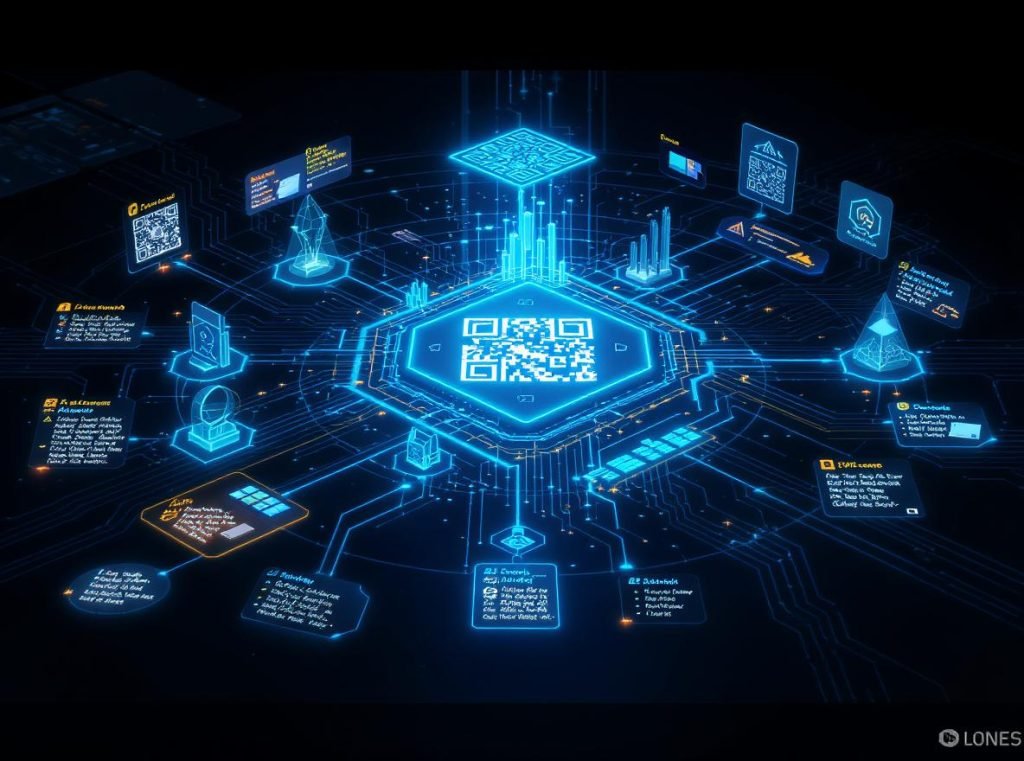 Comprehensive QR code packaging ecosystem showing connected digital experiences and growth