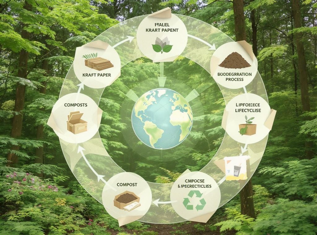 Kraft paper environmental sustainability lifecycle and biodegradation process