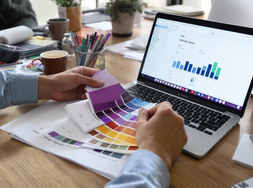 Brand color preparation documents and physical samples for manufacturing