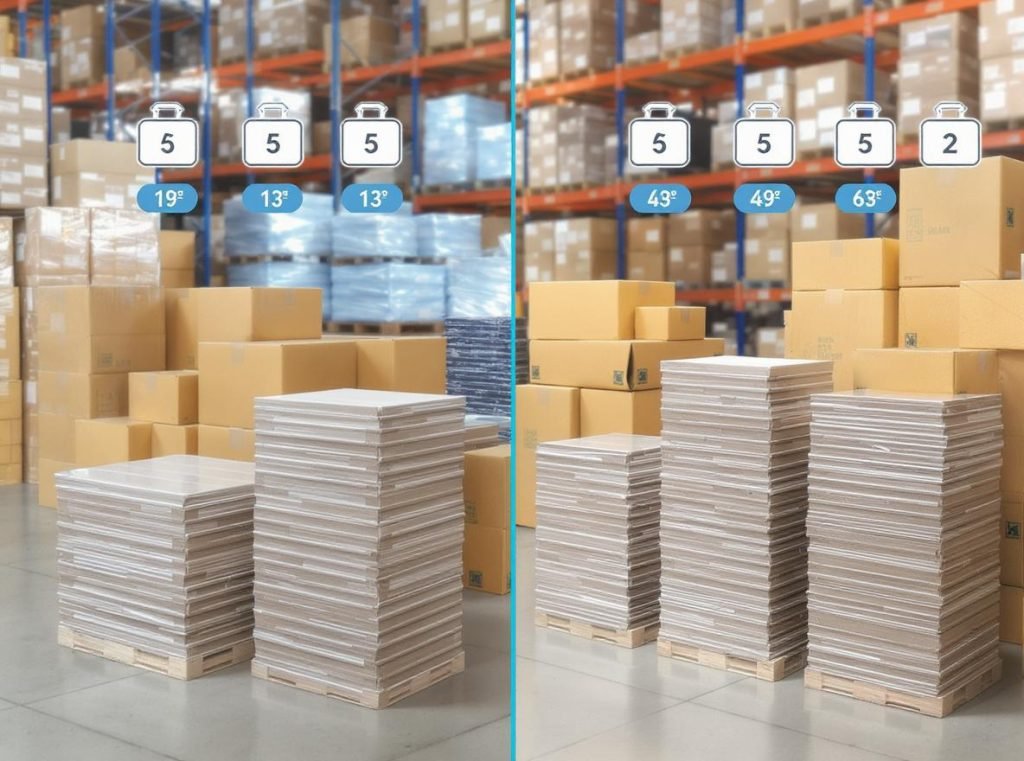 Different ECT ratings impact corrugated box strength stacking capacity comparison