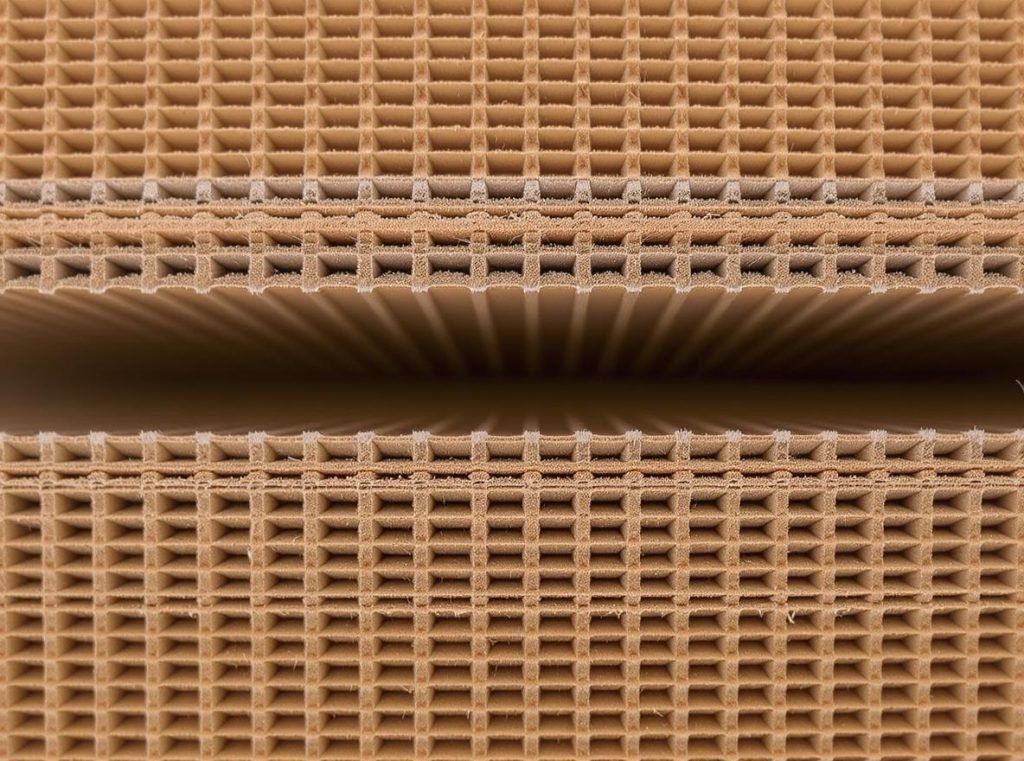 Cross-section of Five-Panel Folder box showing multi-layer corrugated protection