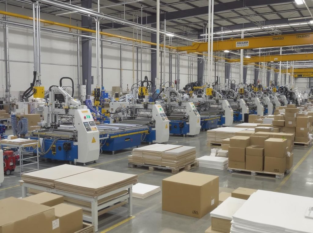 Precision manufacturing equipment installing magnetic closures in rigid box production