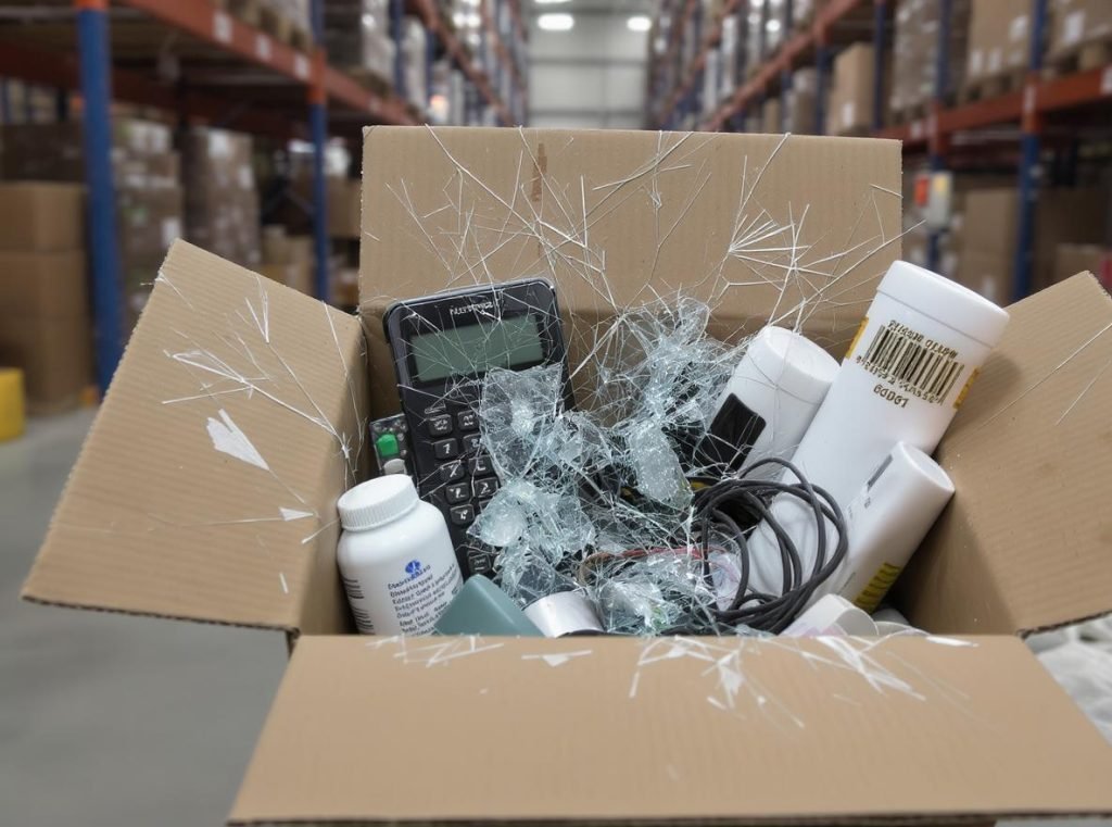 Products damaged due to incorrect cardboard box specifications and requirements
