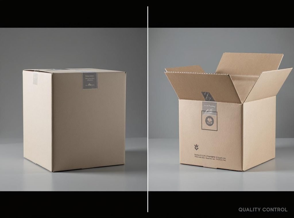 Comparison of perfect custom box versus defective box showing importance of accurate dielines