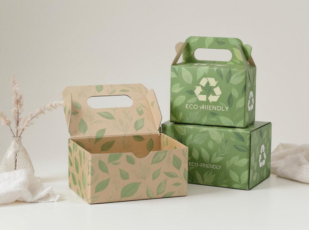 Eco-friendly biodegradable cardboard boxes with sustainable water-resistant coatings