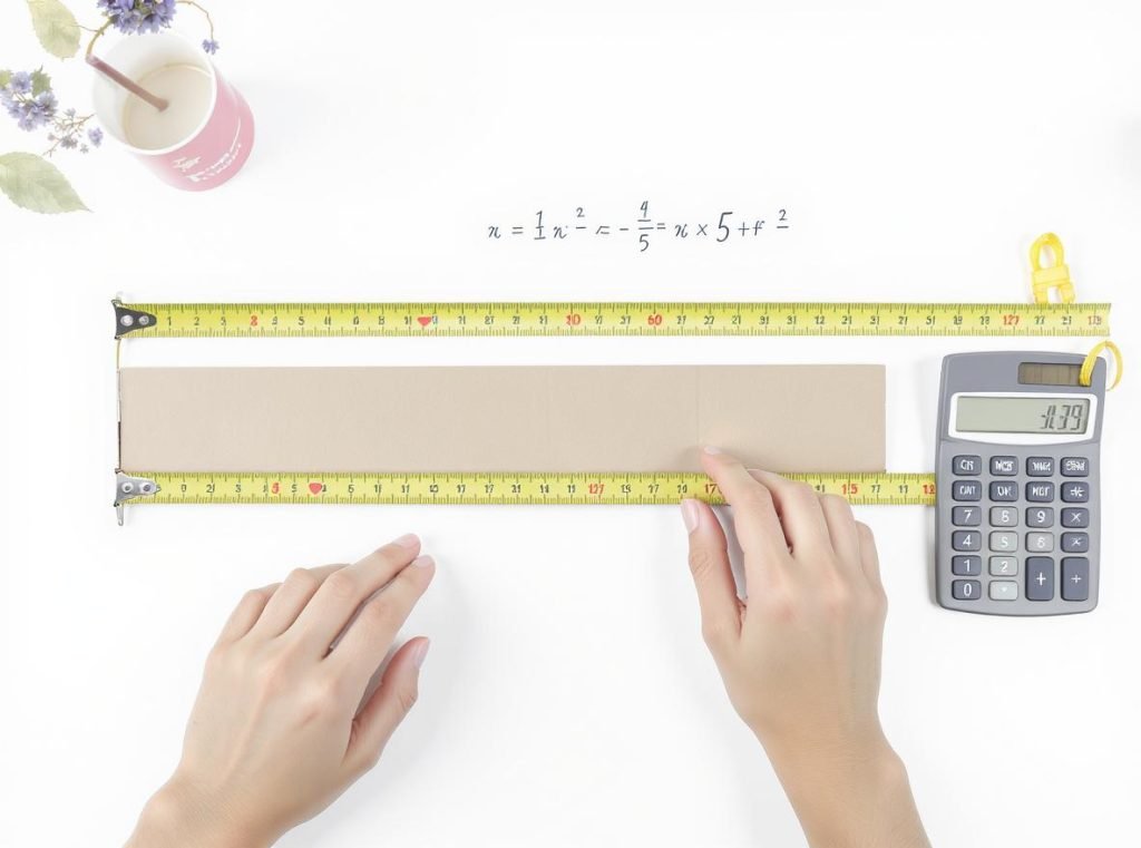 Step by step dimensional weight calculation process measuring cardboard box