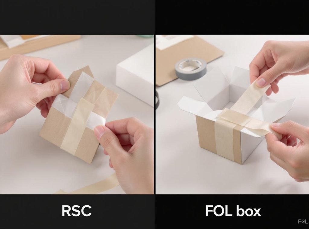 Box assembly comparison showing RSC and FOL sealing methods