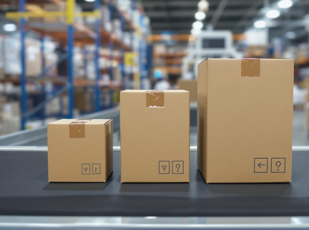 Order volume comparison showing small to large packaging quantities