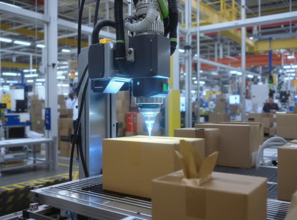 Automated vision sensor quality control system for rigid box manufacturing
