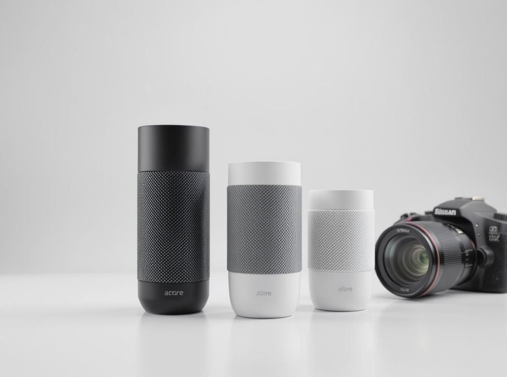 Electronics and technical products packaged in protective cylindrical rigid containers