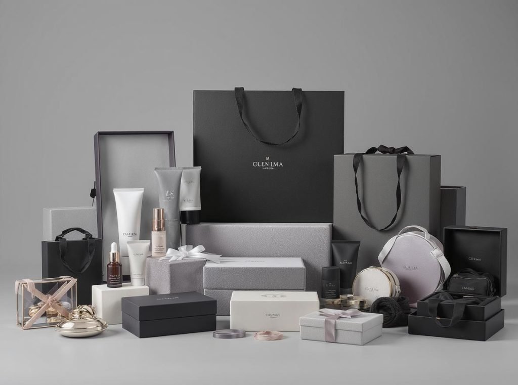 Collection of luxury rigid boxes for cosmetics, electronics, and premium products