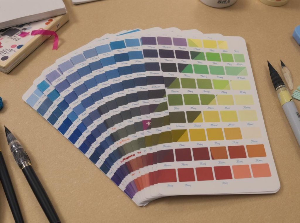 Color palette showing best colors for kraft paper printing