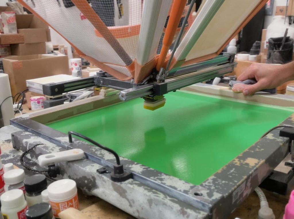 Screen printing process for custom cardboard boxes with specialty inks and unique designs