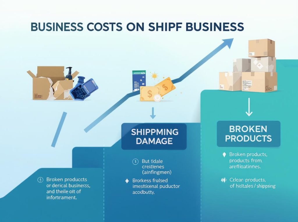 Visual representation of shipping damage costs and financial impact on businesses