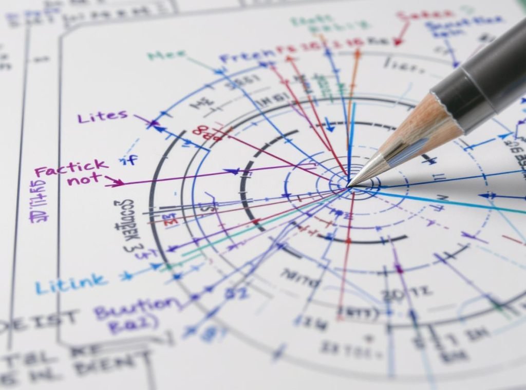 Professional dieline components showing color-coded cut lines, fold lines, and safety zones