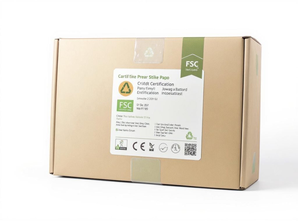 Eco-friendly packaging with environmental certifications and clear sustainability messaging building consumer trust