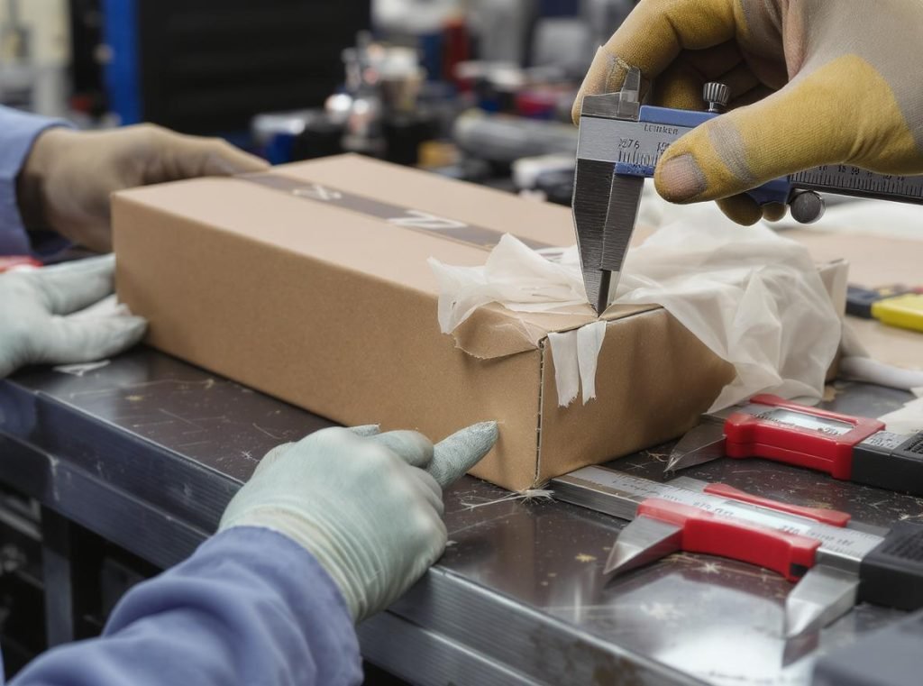 Dimensional and cutting defects measurement in rigid box quality control