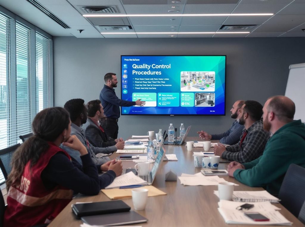 Quality control training session for packaging production team