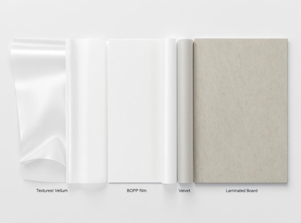 Vellum compared to other premium packaging materials including estate paper and BOPP film