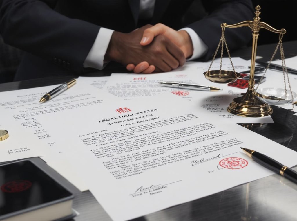 Bilingual contracts with Chinese and English text showing proper legal documentation