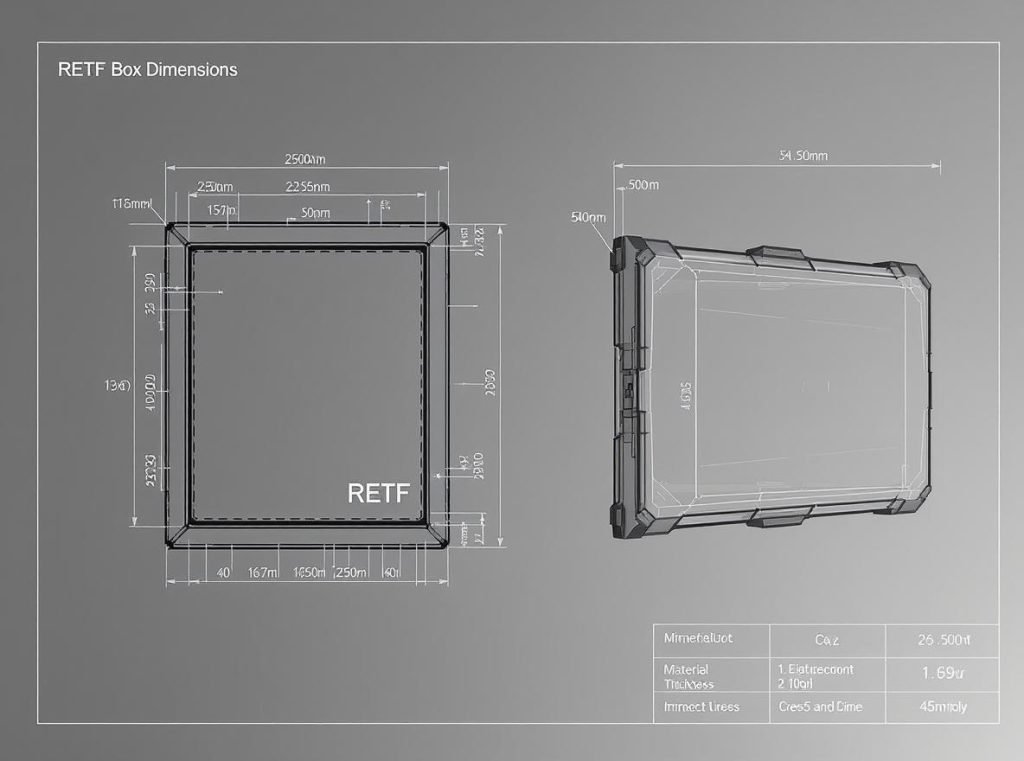 RETF mailer box specifications and dimensions for custom packaging selection