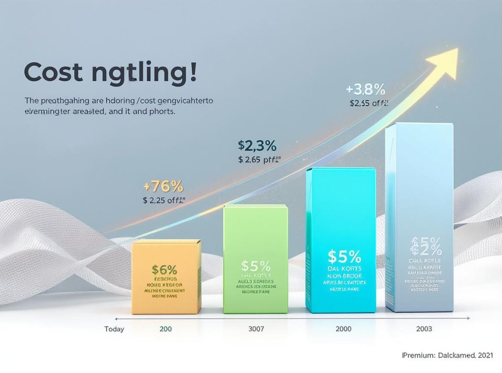 Cost analysis chart comparing magnetic closure packaging investment and return on investment