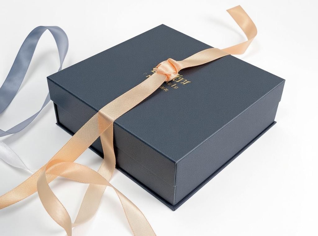 Shoulder neck rigid box customization options foil stamping embossing finishes
