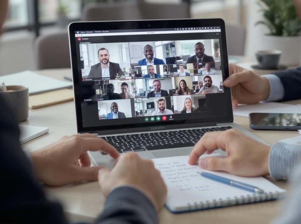 Business video conference with packaging suppliers discussing qualification questions and requirements