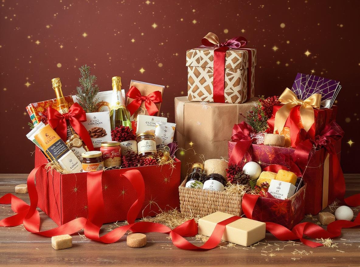 Seasonal gift sets packaged in decorative collapsible rigid boxes for holiday and corporate gifting