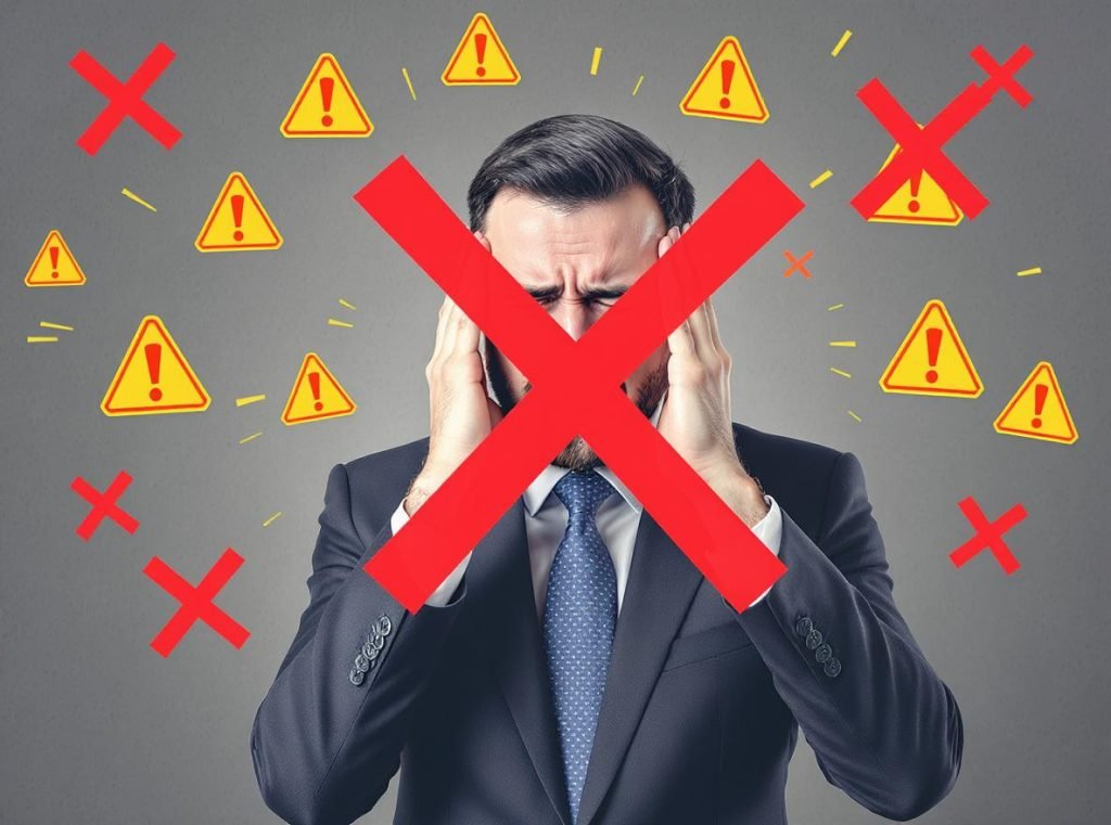 Common MOQ negotiation mistakes to avoid with warning symbols and cautionary imagery