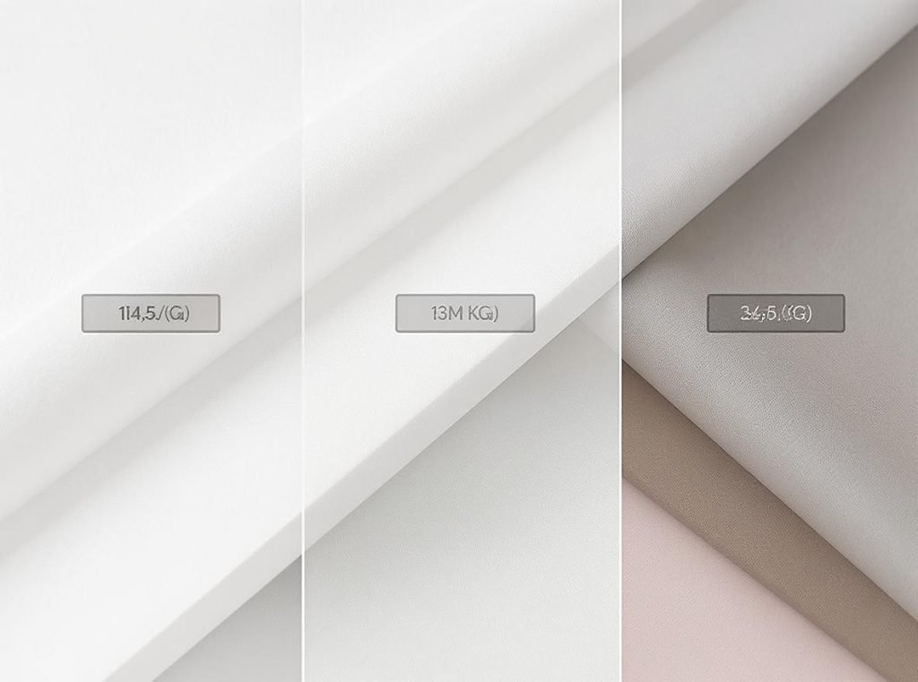 Custom tissue paper selection guide showing GSM weights and printing options