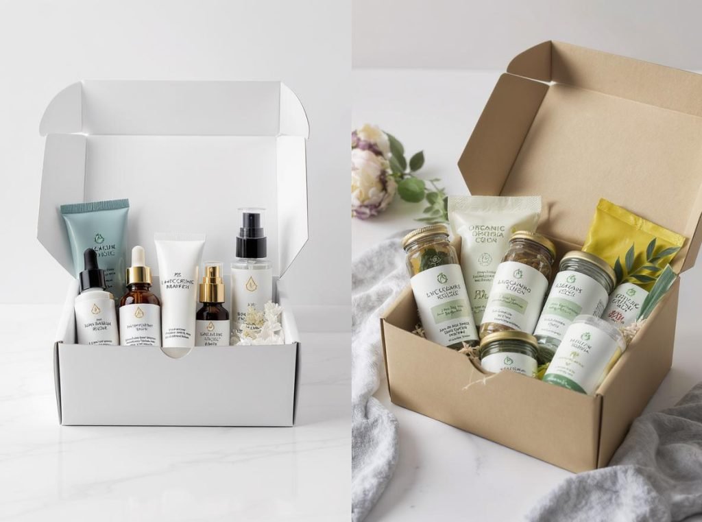 Industry-specific applications of white corrugated boxes for luxury goods and kraft boxes for organic products