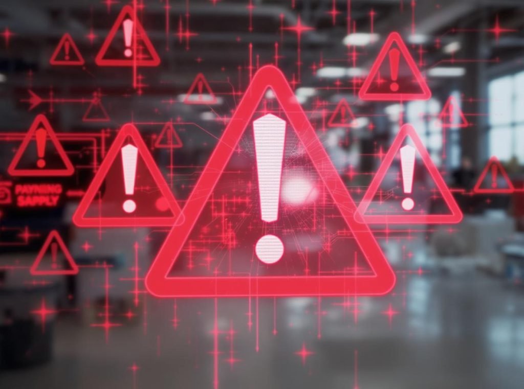 Warning symbols and red flags for suspicious supplier practices